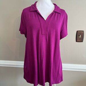 J. Jill Magenta Short Sleeve Tunic style top M